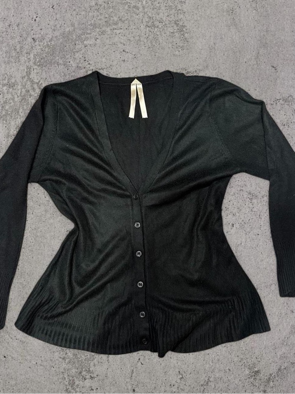 Active Basic Black V-Neck Button-Front Women's Cardigan